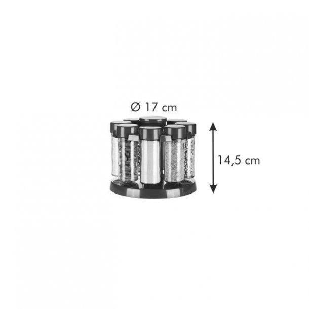 Tescoma Spice Glass Roterande Stand 8 Avsnitt, Antracit Season