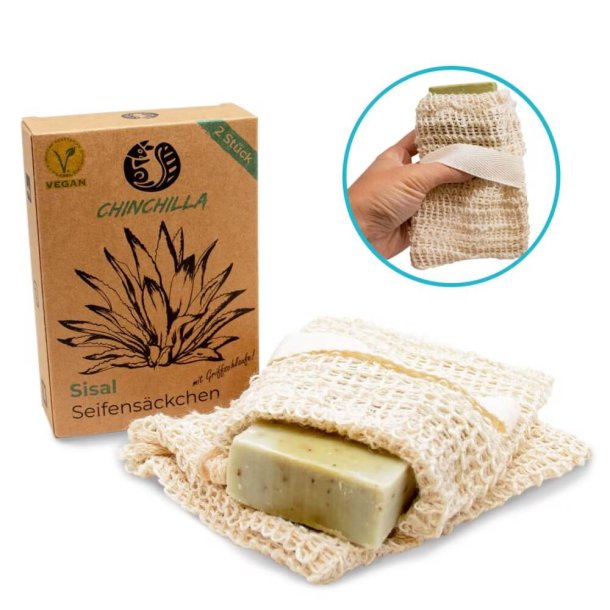 Chinchilla Sisal Skrubbesvamp / S�beholder Til Krop 2 Stk