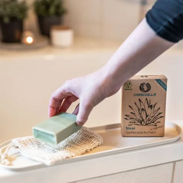 Chinchilla Sisal Skrubbesvamp / Sbeholder Til Krop 2 Stk