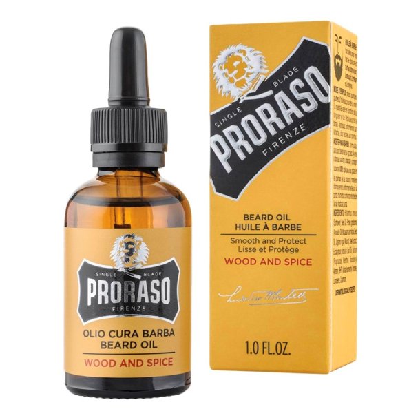 PRORASO Beard oil Wood &amp; Spice - 30 ml.