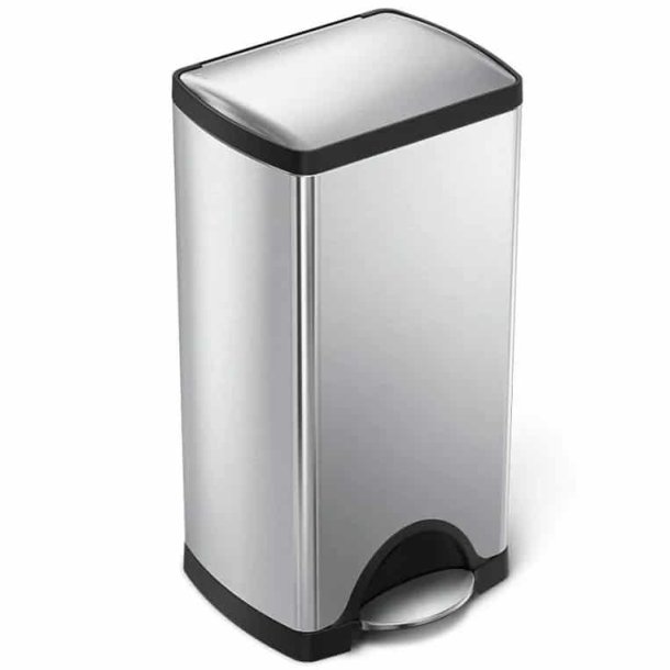 Simplehuman Rektangur Pedalspand 30 Liter Brstet Stl