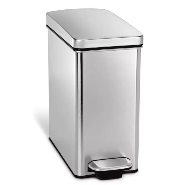 Simplehuman Profilpedalspand 10L, Enkelt Rum, Brstet Rustfrit Stl