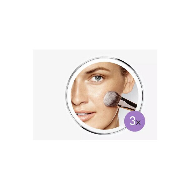 Simplehuman Sensorspejl Kompakt 3X Forstrrelse, Taske Inkluderet 10 Cm Genopladeligt, Brstet Rustfrit Stl