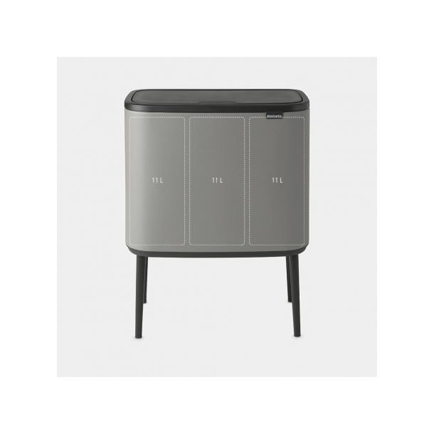Brabantia Bo Touch Bin Affaldsspand 3 X 11 Liter - Mineral Concrete Grey