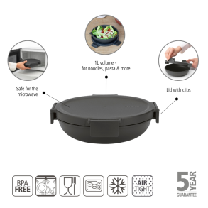 Brabantia Make & Take Frokostsk�l, 1L - Dark Grey