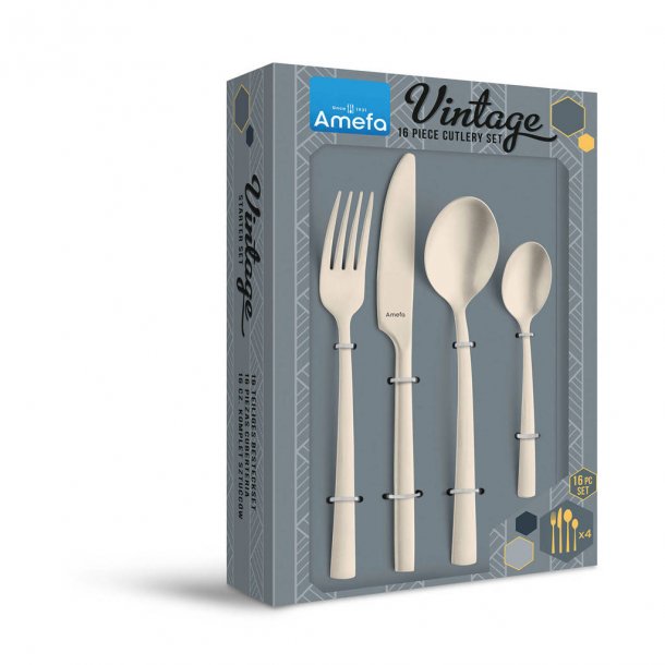 Amefa Manille Champagne Matt 18/0 - 16-Pc Set I Vintage Box