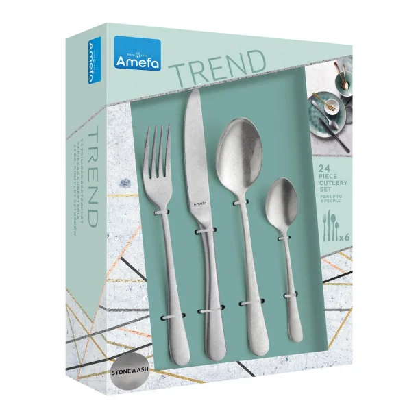 Amefa Austin Stonewash Matt Bestick 24-Piece - 18/0