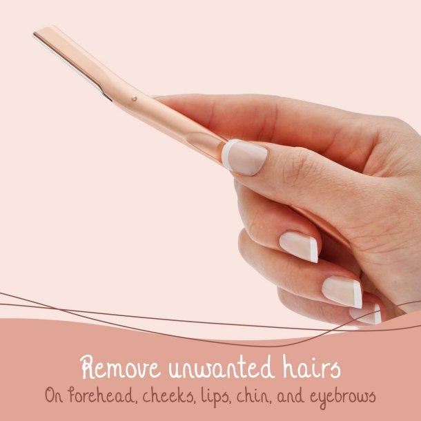 Bamboozy Metal Dermaplaning jenbryns- og Ansigtsskraber  Rose Gold