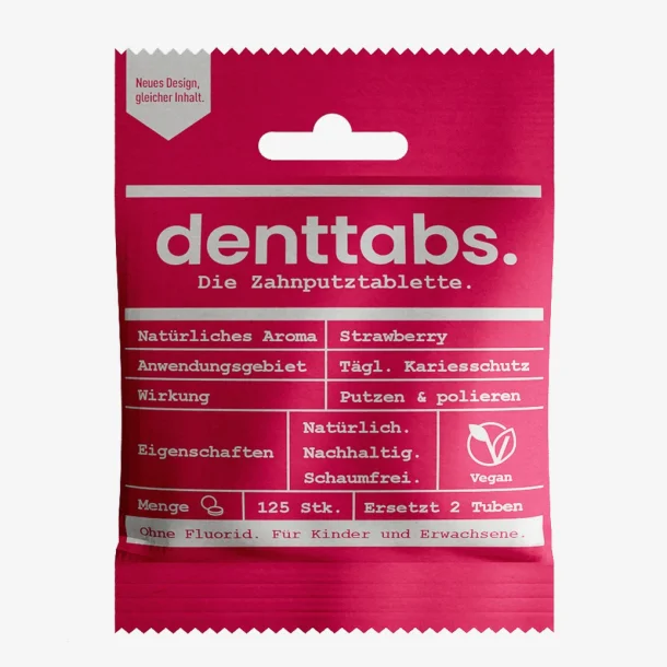 Denttabs The Original - Tandpastapiller med Jordb�rsmag 125 stk