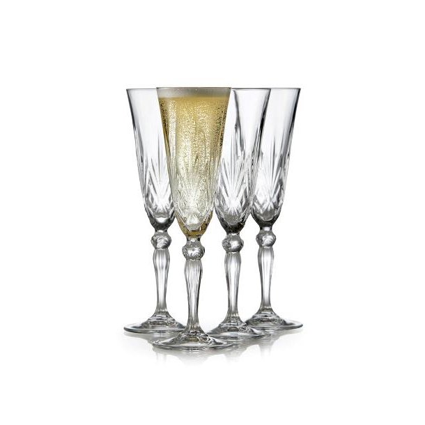 Lyngby Glas Krystal Melodia Champagne Glas 16cl. - 4 stk.