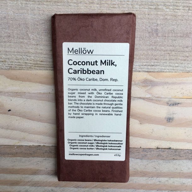 Mellow - Vegansk Chokoladebar 63% - Coconut Milk Caribbean (56 g)