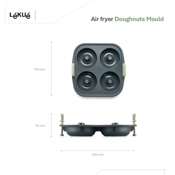 Lku Air Fryer Donutform, 4 huller - Grey