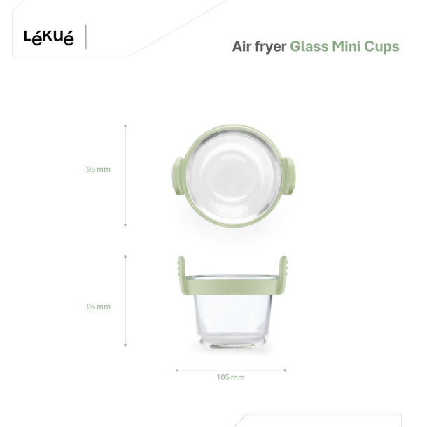Lku Air Fryer Glas Minikopper (st med 4) - Transparent