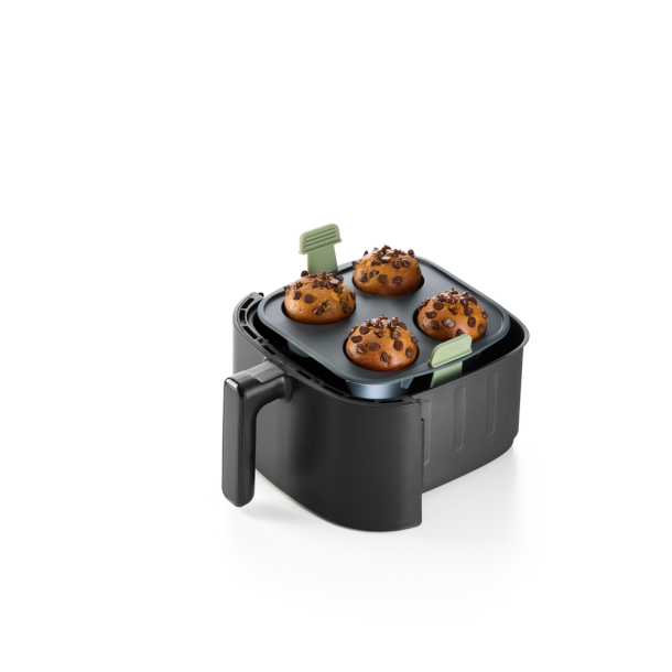 Lku Air Fryer Muffinsform, 4 huller - Grey