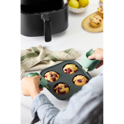 Lku Air Fryer Muffinsform, 4 huller - Grey