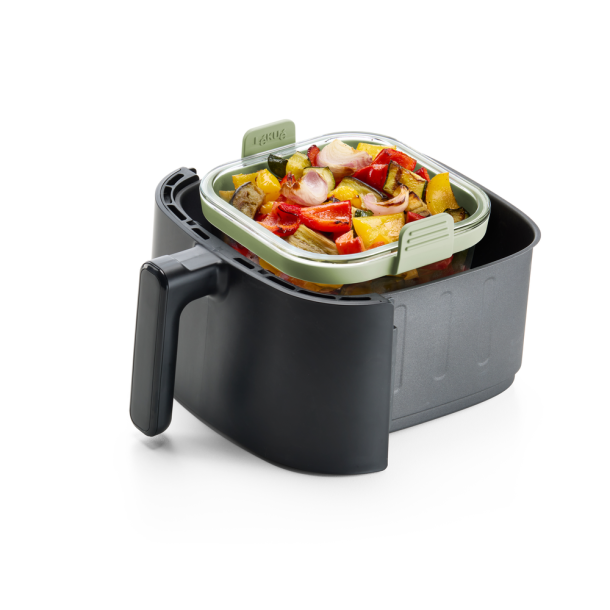 Lku Air Fryer Firkantet Glasform - Transparent