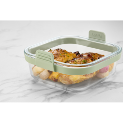 Lku Air Fryer Firkantet Glasform - Transparent