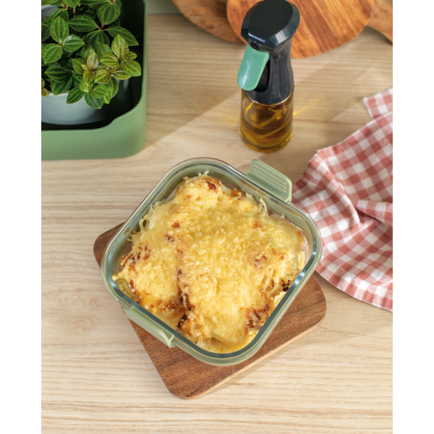 Lku Air Fryer Firkantet Glasform - Transparent