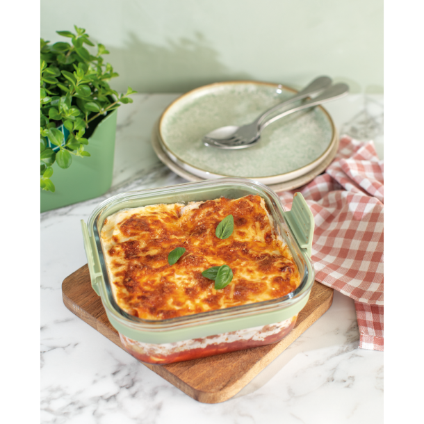 Lku Air Fryer Firkantet Glasform - Transparent