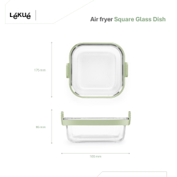 Lku Air Fryer Firkantet Glasform - Transparent