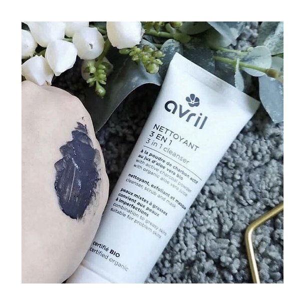 Avril - ko 3-in-1 Cleanser Rens/Scrub/Maske t. Fedtet &amp; Problemhud  (50 ml)