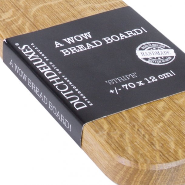 Dutchdeluxes Skrebrt XL Stripe Solid Olieret Egetr 12 x 70 cm