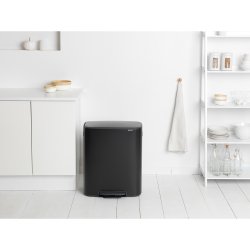 Brabantia Bo pedalspand m/2 inderspande a 30 ltr.  - Matt Black