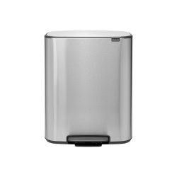 Brabantia Bo pedalspand m/2 inderspande a 30 ltr.  - Matt steel / FPP