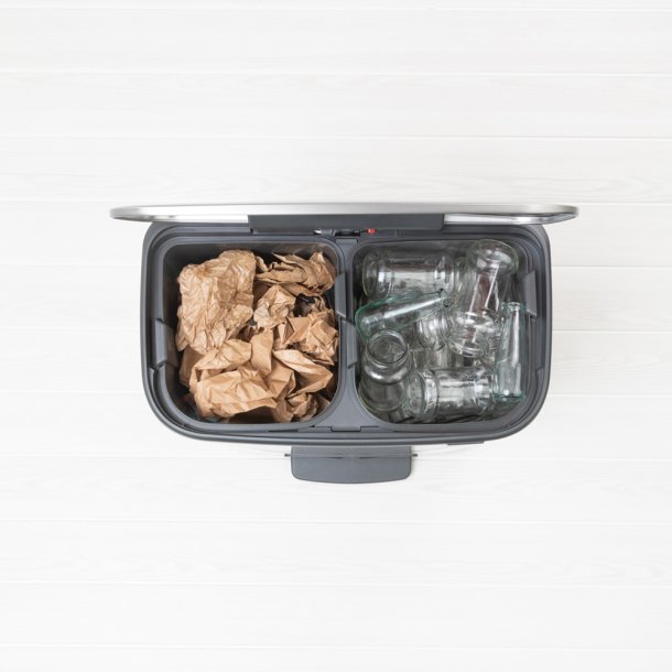 Brabantia Bo pedalspand m/2 inderspande a 30 ltr.  - Matt steel / FPP
