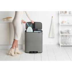 Brabantia Bo pedalspand m/2 inderspande a 30 ltr.  - Mineral Concrete Grey