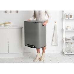 Brabantia Bo pedalspand m/2 inderspande a 30 ltr.  - Mineral Concrete Grey