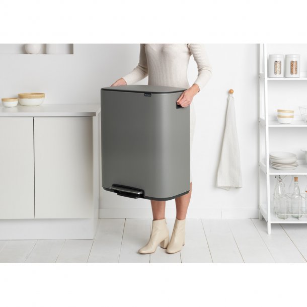 Brabantia Bo pedalspand m/2 inderspande a 30 ltr.  - Mineral Concrete Grey