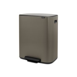 Brabantia Bo pedalspand m/2 inderspande a 30 ltr.  - Platinum