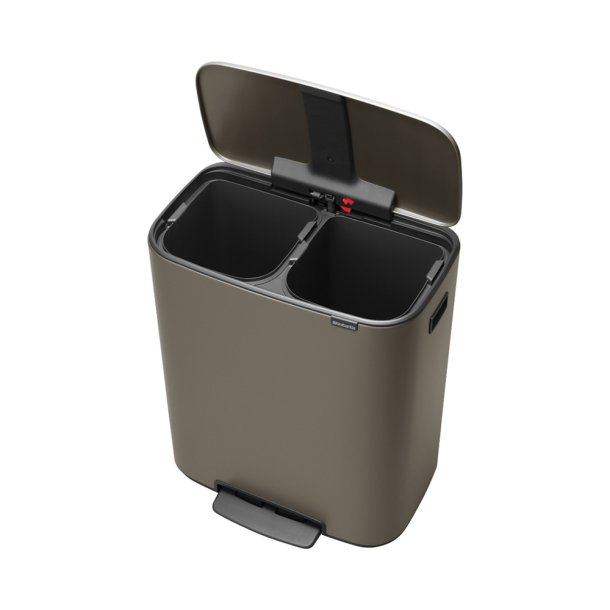 Brabantia Bo pedalspand m/2 inderspande a 30 ltr.  - Platinum
