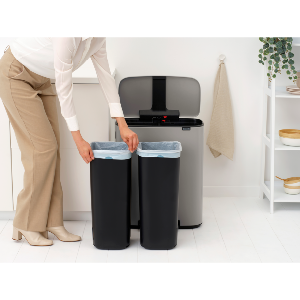 Brabantia Bo Pedalspand med inderspande 2 x 30 liter - Soft Grey