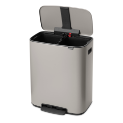 Brabantia Bo Pedalspand med inderspande 2 x 30 liter - Soft Grey