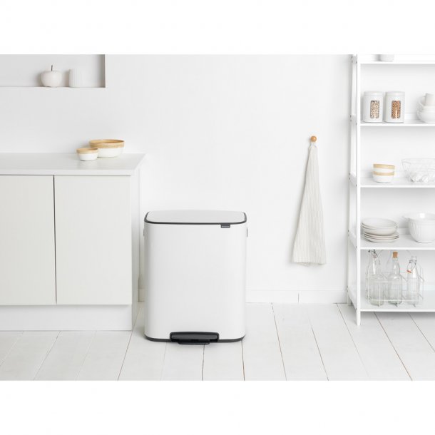 Brabantia Bo pedalspand m/2 inderspande a 30 ltr.  - White