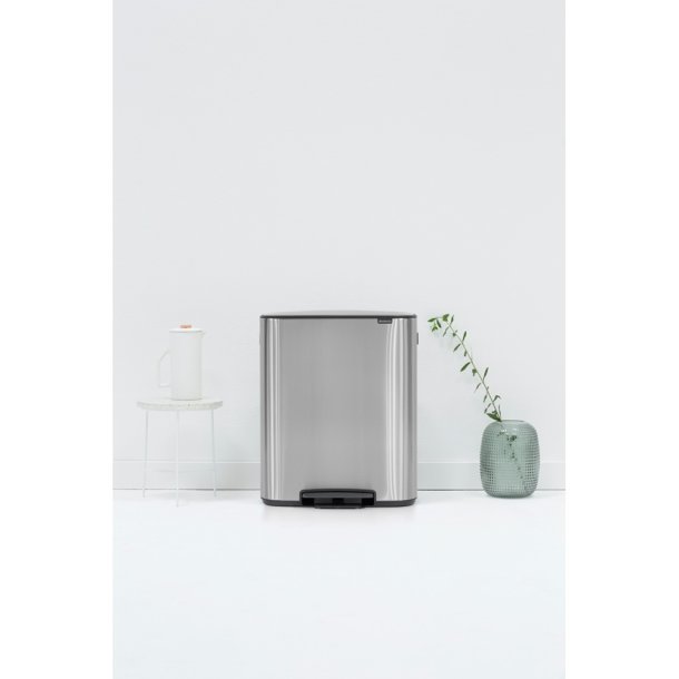 Brabantia Bo pedalspand m/1 inderspand 60 ltr.  - Matt steel / FPP