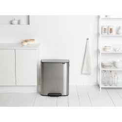 Brabantia Bo pedalspand m/1 inderspand 60 ltr.  - Matt steel / FPP