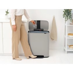 Brabantia Bo Pedalspand m/1 inderspand 60 liter  - Soft Grey