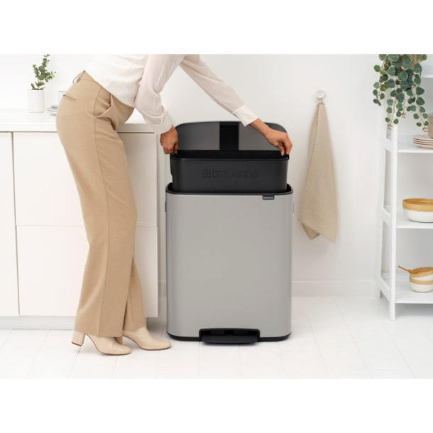 Brabantia Bo Pedalspand m/1 inderspand 60 liter  - Soft Grey