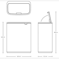 Brabantia Touch Bin 60 Liter - Mineral Concrete Grey