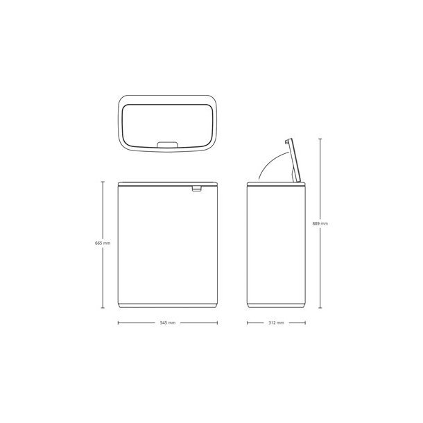 Brabantia Touch Bin 60 Liter - Mineral Concrete Grey