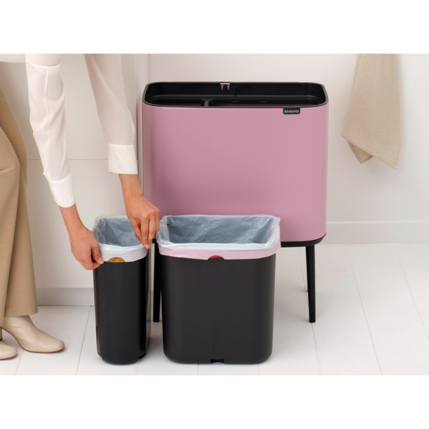 Brabantia BO Touch Bin Affaldsspand, 11+23 Liter, 2 inderspande - Lilac Pink
