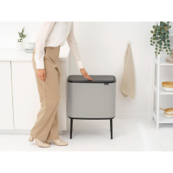 Brabantia BO Touch Bin Affaldsspand, 11+23 Liter, 2 inderspande - Soft Grey