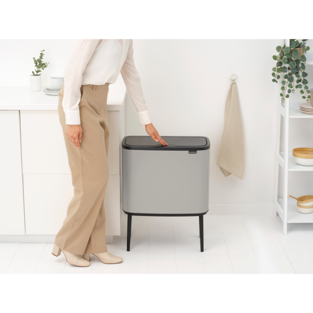 Brabantia BO Touch Bin Affaldsspand, 11+23 Liter, 2 inderspande - Soft Grey