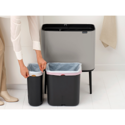 Brabantia BO Touch Bin Affaldsspand, 11+23 Liter, 2 inderspande - Soft Grey