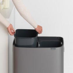 Brabantia Touch Bin Sorteringsaffaldsspand 2 x 30 Liter - Platinum