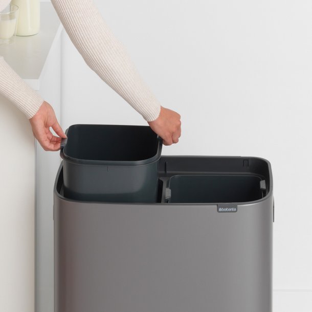 Brabantia Touch Bin Sorteringsaffaldsspand 2 x 30 Liter - Platinum