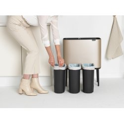 Brabantia Bo Touch Bin Affaldsspand 3 X 11 Liter - Champagne